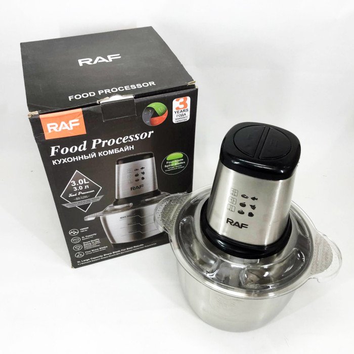Подрібнювач RAF R.7031 настільний електричний блендер-чоппер 3 л 1000 Вт, Кухонний блендер для овочів