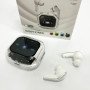 Бездротові вакуумні навушники TWS з дисплеєм LED, вологозахист IPx4 Bluetooth 5.4 з кейсом. Колір: білий