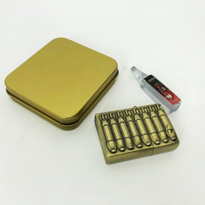 Запальничка бензинова в подарунковій коробці 367-2, Вітрозахисна запальничка, Прикольні запальнички