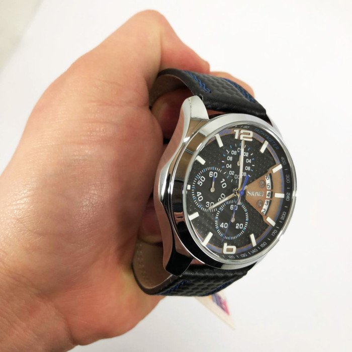 Годинник наручний чоловічий SKMEI 9106BU, стильний класичний чоловічий годинник, годинник наручний чоловічий стрілочний