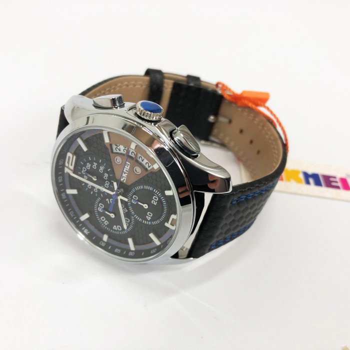 Годинник наручний чоловічий SKMEI 9106BU, стильний класичний чоловічий годинник, годинник наручний чоловічий стрілочний