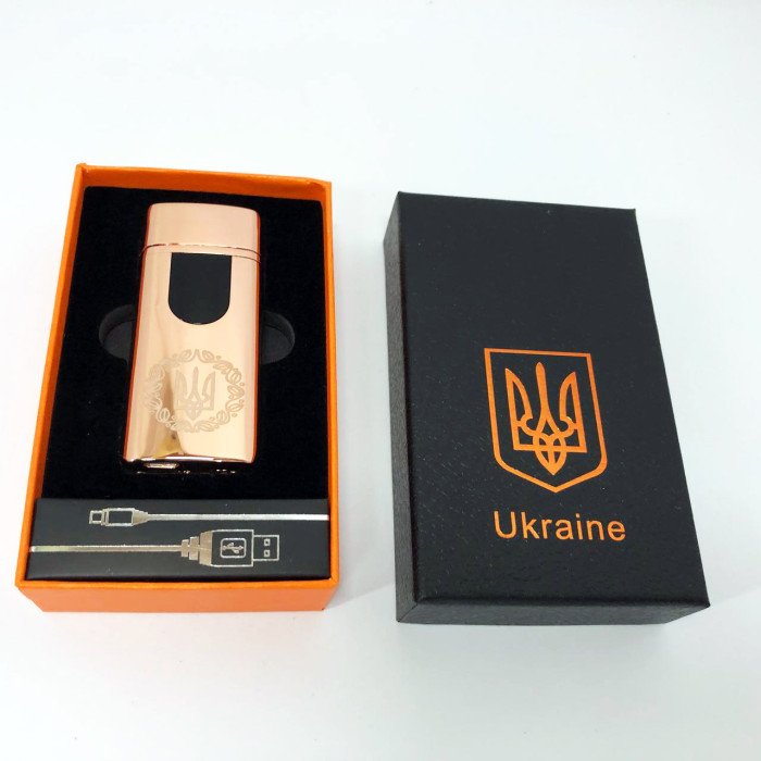 Електрична та газова запальничка Україна із USB-зарядкою HL-435, запальничка незвичайна. Колір: золотий
