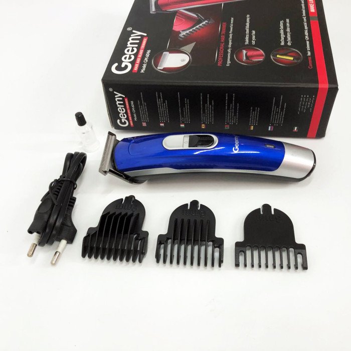 Машинка для стрижки волосся Gemei GM-6046, Акумуляторний універсальний тример для стрижки. Колір: синій