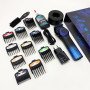 Професійна машинка для стрижки волосся VGR V-001 BLUE з дисплеєм 9000 об/хв та 10 насадками 1,5-24 мм