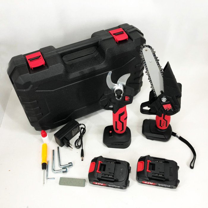 Комплект акумуляторного інструменту 2в1 міні пила секатор KRAFFTEC 36V 4АР