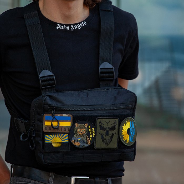 Нагрудна сумка для патчів і шевронів | 5 кишень | MOLLE , чоловіча сумка тактична