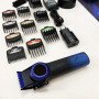 Професійна машинка для стрижки волосся VGR V-001 BLUE з дисплеєм 9000 об/хв та 10 насадками 1,5-24 мм