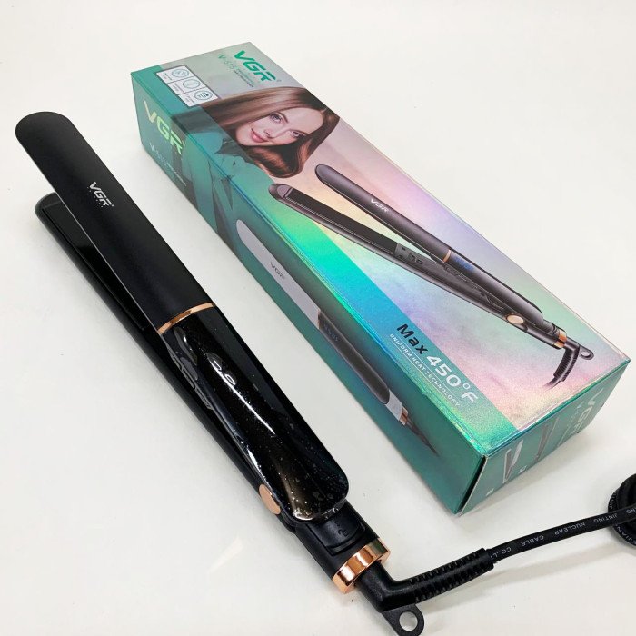Праска для волосся VGR V-515 BLACK з РК-дисплеєм керамічний стайлер для вирівнювання волосся та завивки