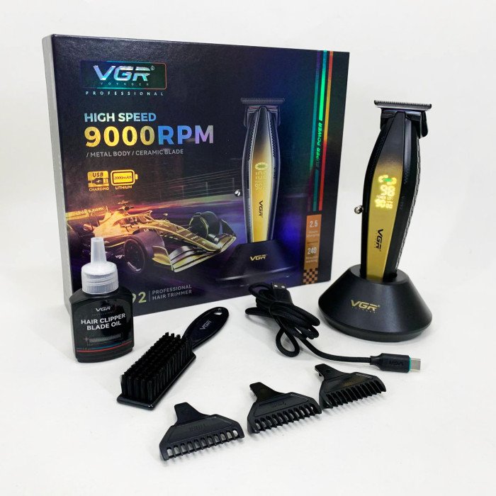 Машинка для стрижки волосся з потужним мотором XPRO VGR V-992 GOLD з насадками 1-2-3 мм