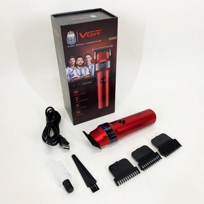 Машинка для стрижки волосся VGR V-987 RED, Бритва триммер для чоловіків