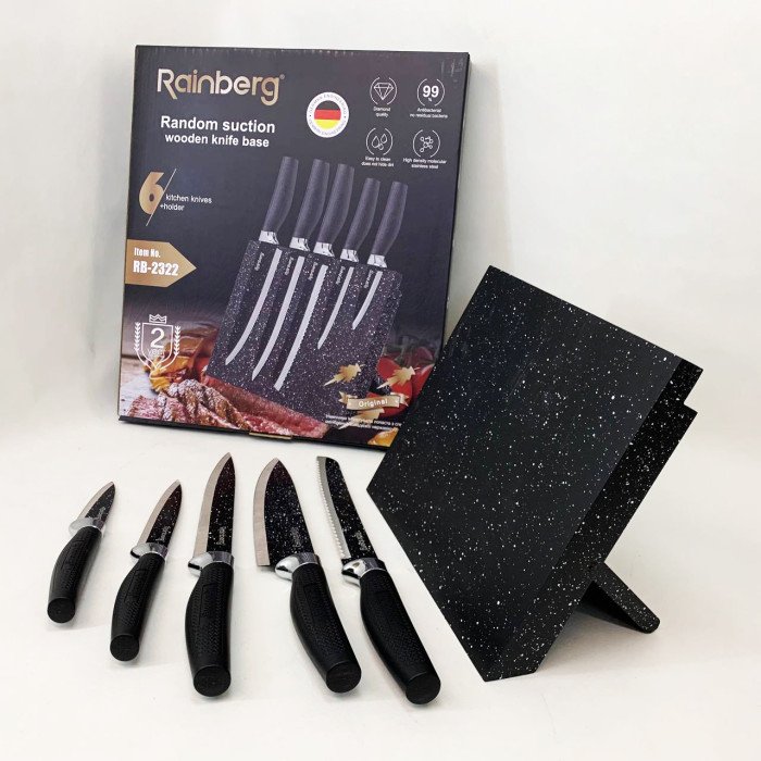 Набір ножів Rainberg RB-2322 з нержавіючої сталі з магнітною основою Black