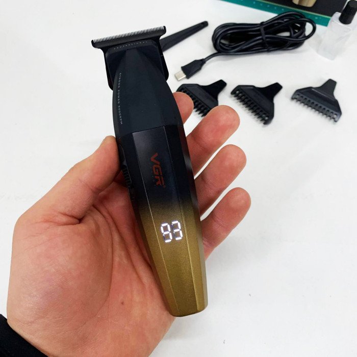 Машинка для стрижки волосся VGR V-906 тример для окантовки та стрижки бороди. Колір: жовтий