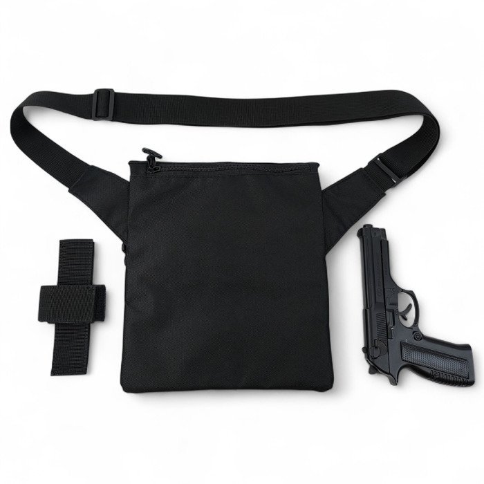 Сумка месенджер З КОБУРОЮ. Тактична сумка з тканини, 3 кишені, патч-панель, Cordura