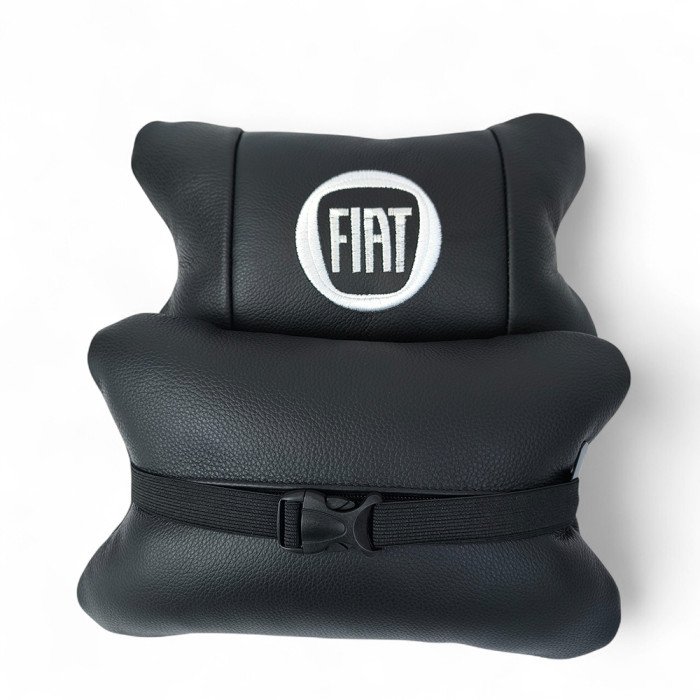 Набір подушок Fiat з натуральної шкіри + вишивка логотипу та шкіряний брелок у подарунок