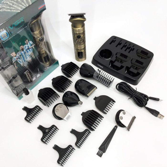Професійний набір/машинка для стрижки волосся 6 в 1 VGR V-106, бритва триммер для бороди