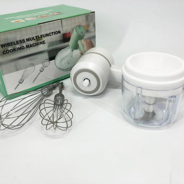 Ручний бездротовий міксер-подрібнювач 2 в 1. Колір: білий