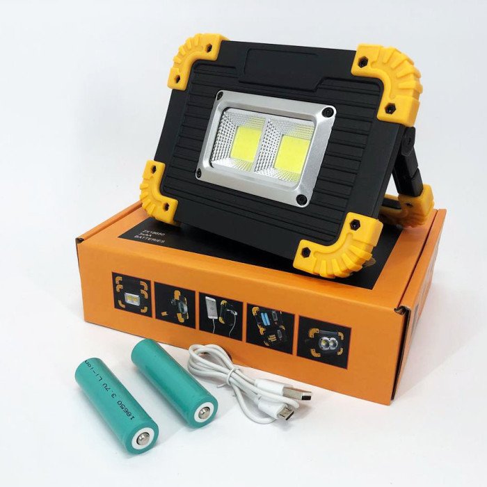 Прожектор світлодіодний Ліхтар L812-20W-2COB 1W power bank, світлодіодні переносні прожектори