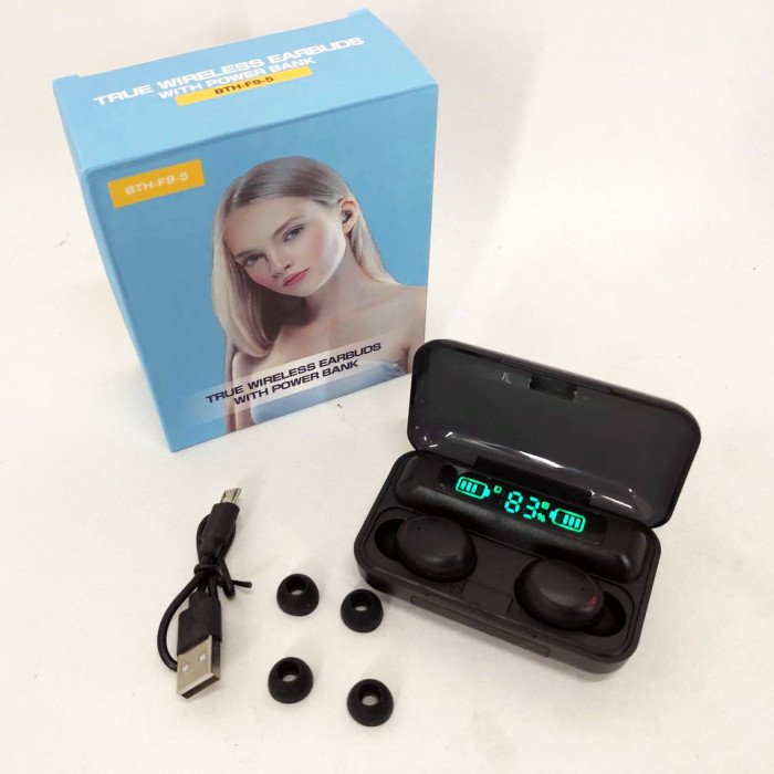 Бездротові bluetooth навушники True Wireless F9-5 TWS з вбудованим Power Bank, вакуумні навушники