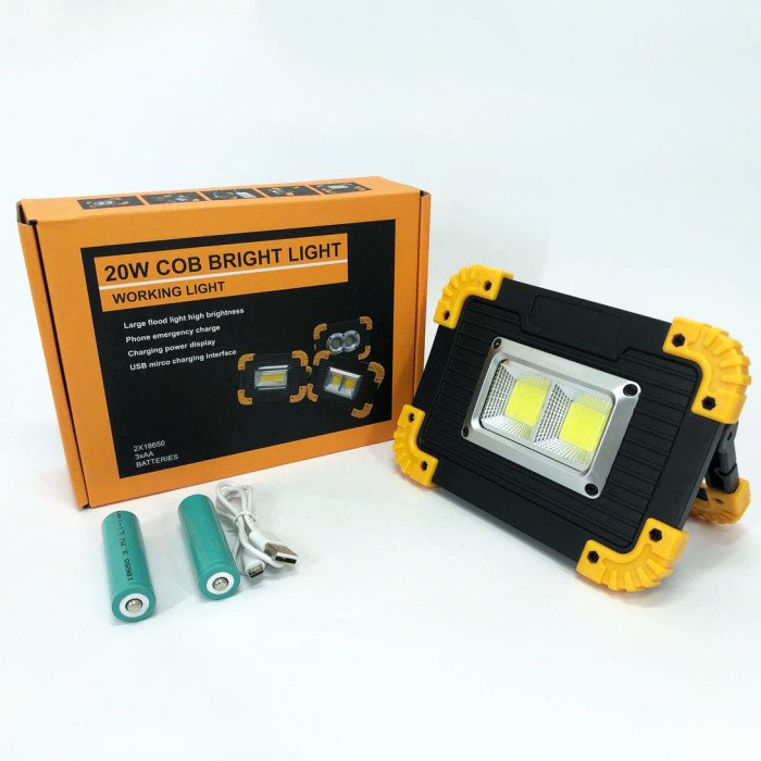 Прожектор світлодіодний Ліхтар L812-20W-2COB 1W power bank, світлодіодні переносні прожектори