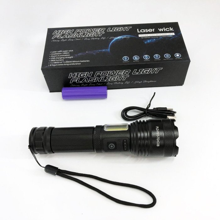 Ліхтарик PLD-P815 White Laser LED PM10-TG+COB, Ліхтарик тактичний акумуляторний ручний