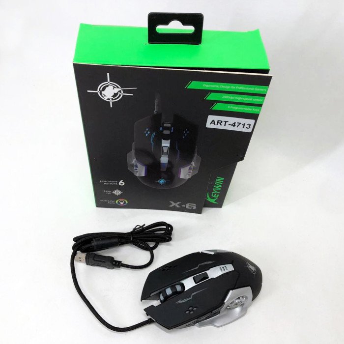 Ігрова мишка з підсвічуванням Gaming Mouse X6 / мишка для ноутбука / Дротова комп'ютерна миша