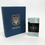Запальничка газова Україна (Подарунка, турбо полум'я) HL-393-1. Колір: срібло