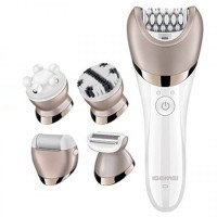Епілятор GEMEI GM-7003 бездротовий акумуляторний з 5 насадками жіночий
