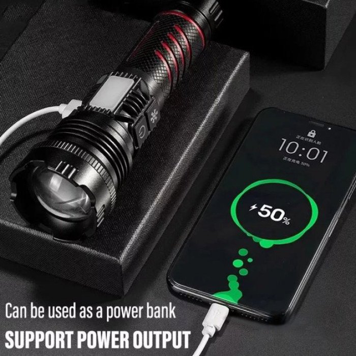 Професійний тактичний ручний ліхтар Police BL-A93-GT200+COB(white+red+blue) 2 режими роботи