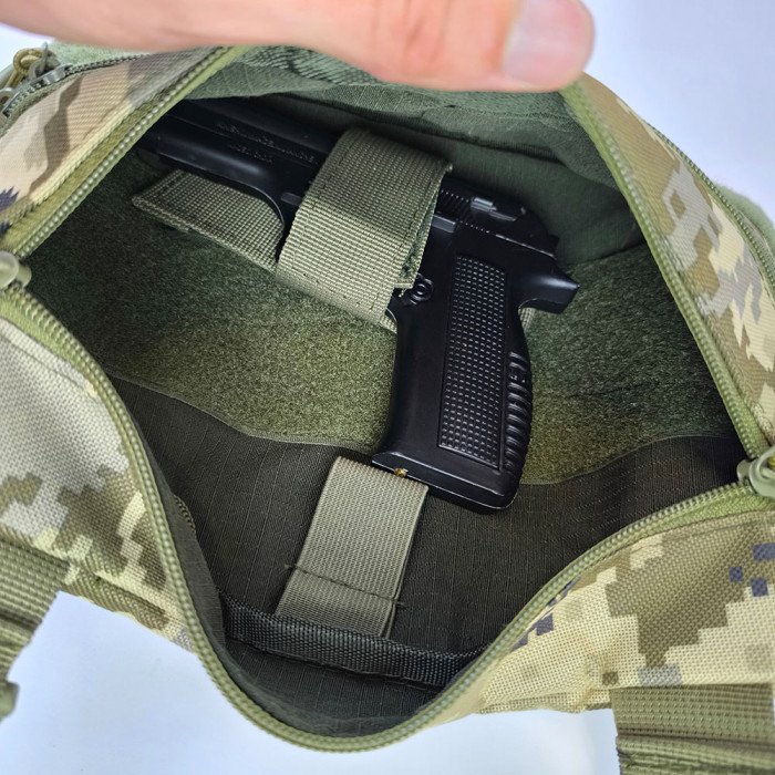 Нагрудна чоловіча сумка тактична тканинна, Нагрудна сумка кобура, Чоловіча тактична сумка барсетка
