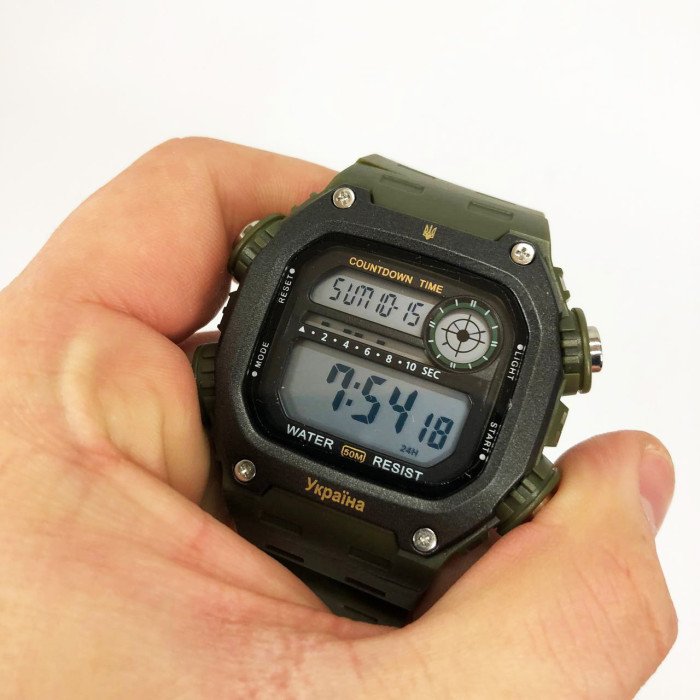 Годинник наручний чоловічий SKMEI 6212/2126AG, Годинник наручний електронний тактичний, Водостійкий годинник