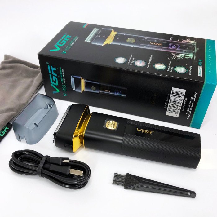 Електробритва VGR V-355 шейвер для вологого та сухого гоління, бездротова електробритва, триммер