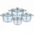 Набір каструль UNIQUE UN-5032 8 предметів, Набір посуду каструлі різних об'ємів, Кращі кухонні каструлі