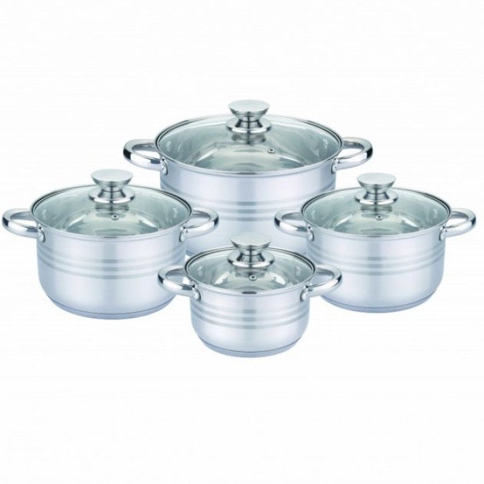 Набір каструль UNIQUE UN-5032 8 предметів, Набір посуду каструлі різних об'ємів, Кращі кухонні каструлі