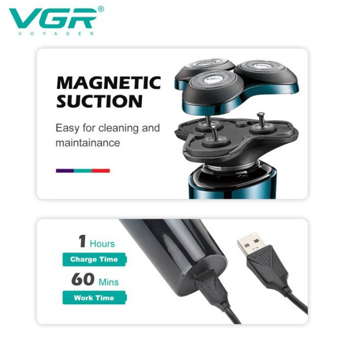 Багатофункціональна професійна електробритва VGR 3 в 1 V-303: бритва, триммер та стрижка