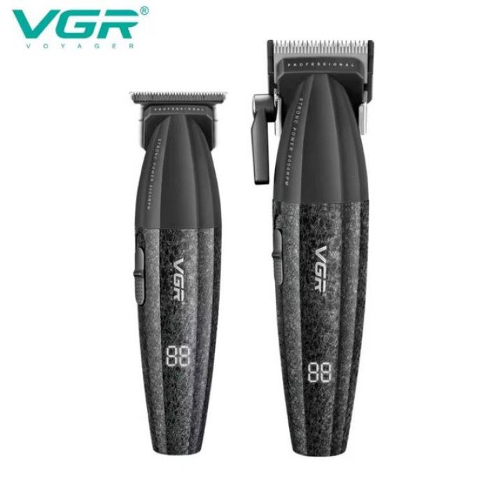 Професійний набір для стрижки волосся VGR V-640 акумуляторний Barber Combo PREMIUM. Колір: чорний
