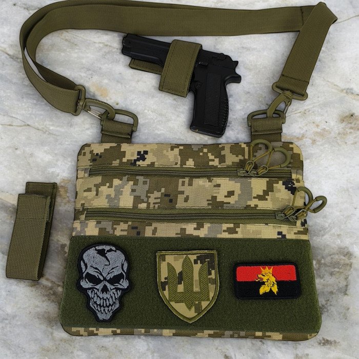 Сумка-кобура піксель камуфляж, тактична чоловіча наплічна сумка з тканини кордури AOR -1