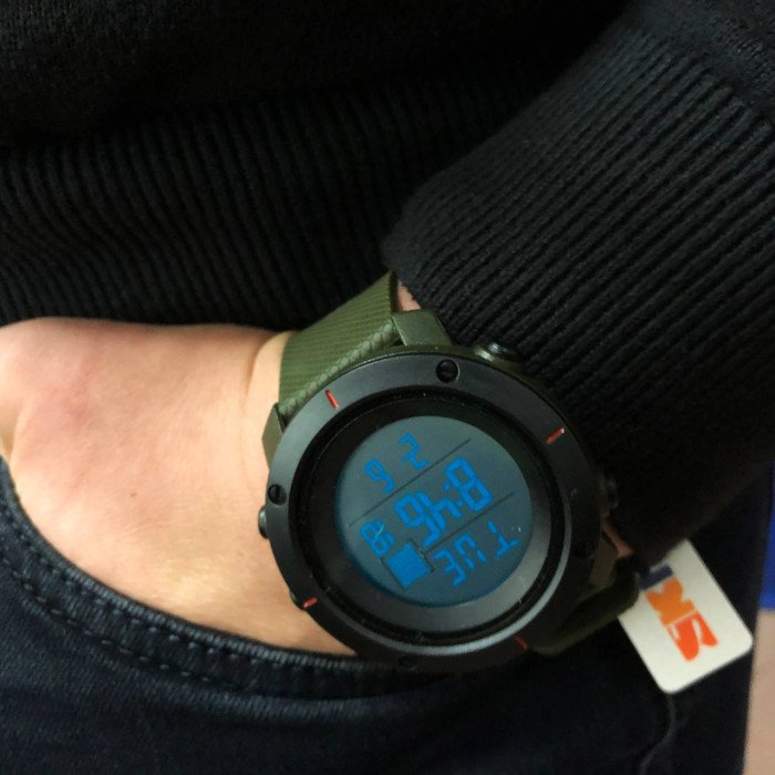 Годинник наручний чоловічий SKMEI 1213AG ARMY GREEN BIG SIZE, брендовий чоловічий годинник. Колір: зелений