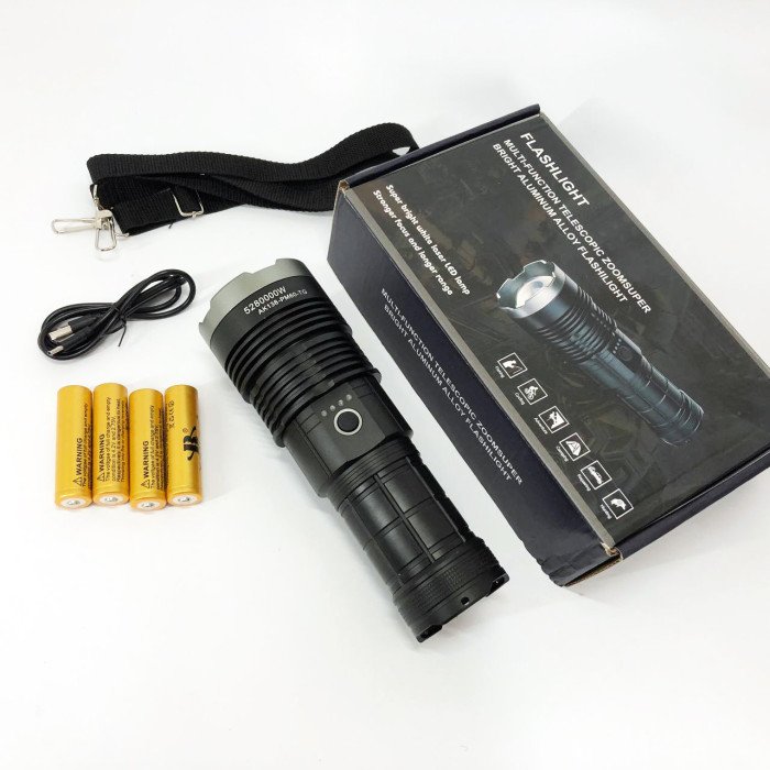 Ручний ліхтар Police AK138 WHITE LASER LED PM60-TG із зарядкою USB, що працює від 4х18650 акумуляторів