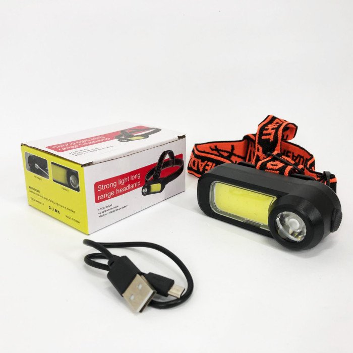 Ліхтар налобний WH-1707-XPE+COB, Портативний світлодіодний налобний ліхтар, Водонепроникний ліхтарик