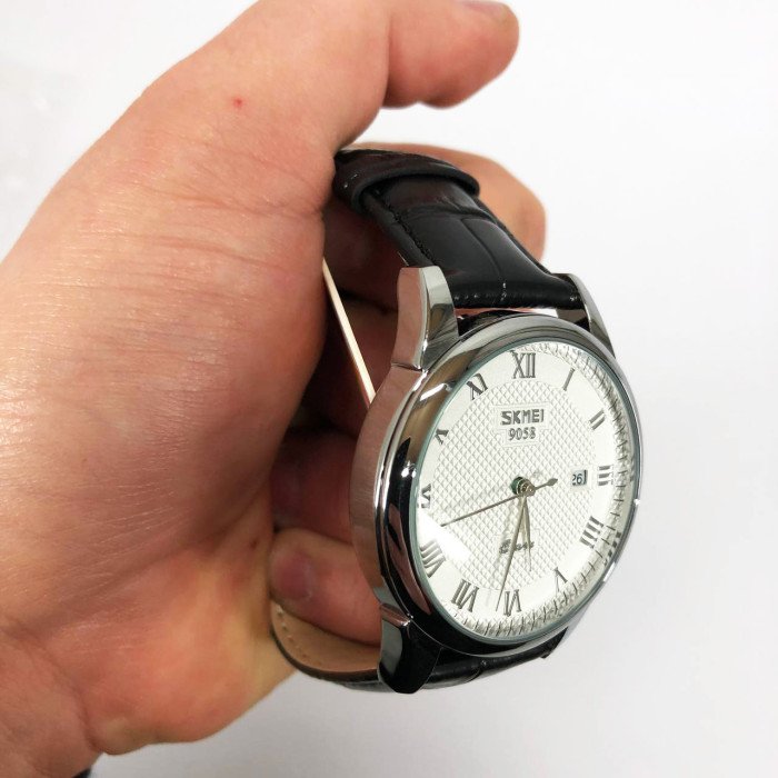 Годинник наручний чоловічий SKMEI 9058LSIWTBK, чоловічий годинник стильний годинник на руку, модний чоловічий годинник круглий
