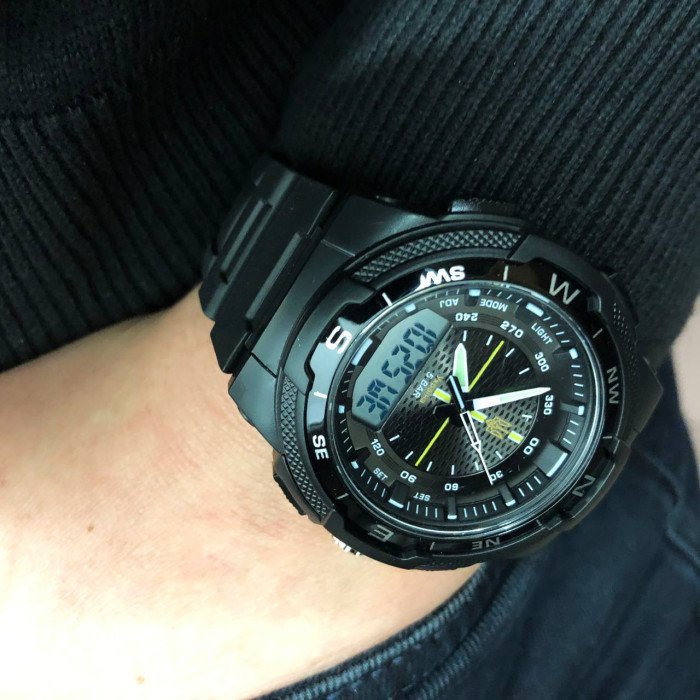 Військовий тактичний годинник SKMEI 4541/1454BKBK | Військовий чоловічий наручний годинник | Годинник чоловічий спортивний