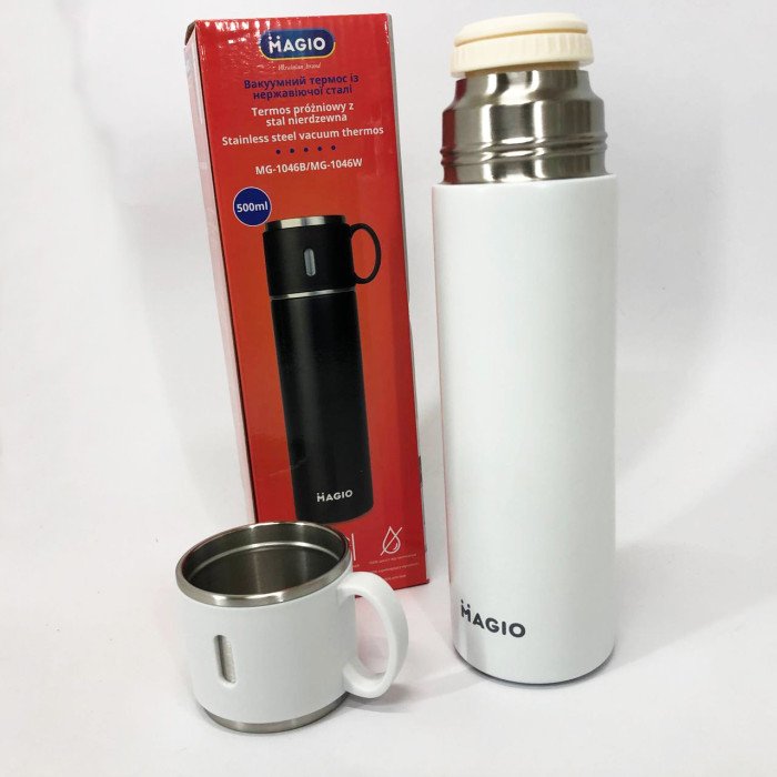 Термос MAGIO MG-1046W 0.5 л, Красивий невеликий термос, Термокухоль для дітей, Фляга для пікніка