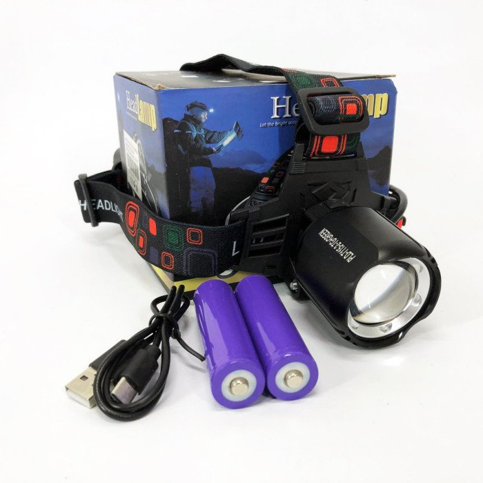 Ліхтар налобний PLD-T115-2PM10-TG(white+green), Потужний ліхтарик світлодіодний на голову, для бігу