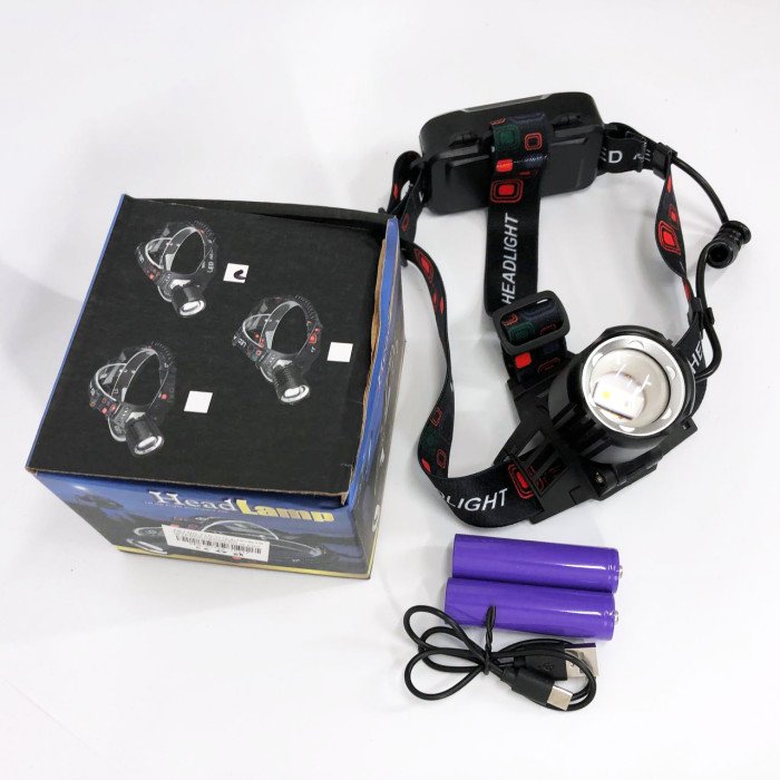 Ліхтар налобний PLD-T115-2PM10-TG (white+blue), Ліхтар акумуляторний для риболовлі, водонепроникний