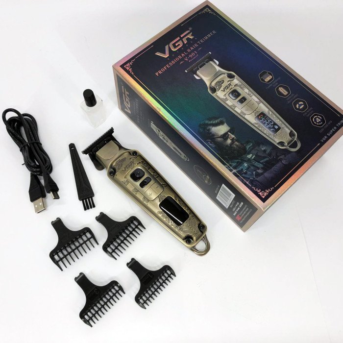 Професійна машинка для стрижки волосся триммер VGR V-901 з насадками, професійна електробритва