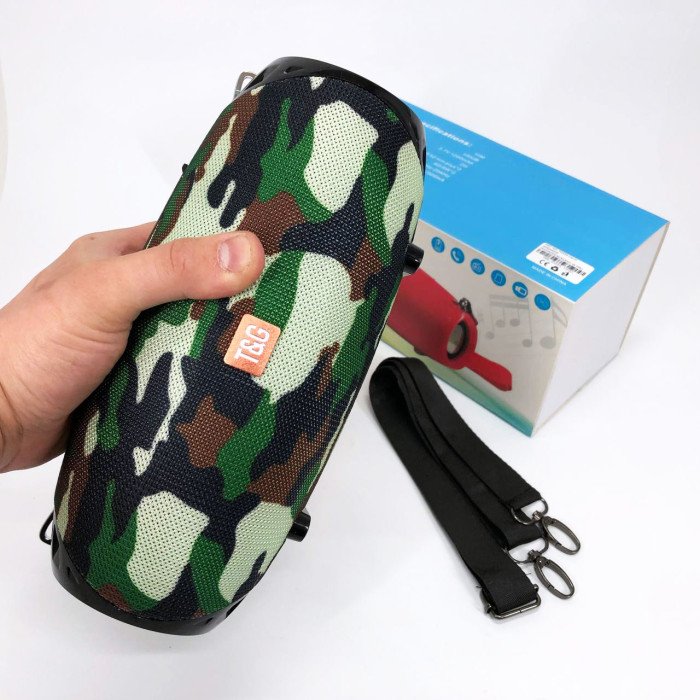 Портативна Bluetooth колонка TG534 SD IPX5 з ремінцем, гучна блютуз колонка. Колір: камуфляж