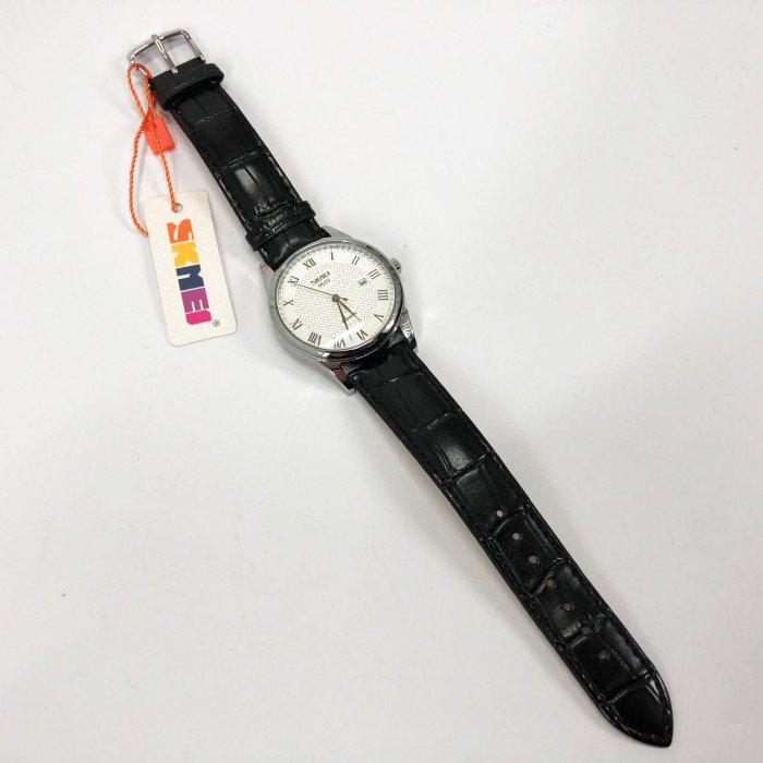 Годинник наручний чоловічий SKMEI 9058LSIWTBK, чоловічий годинник стильний годинник на руку, модний чоловічий годинник круглий