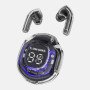 Бездротові навушники TWS T8 PRO з прозорим кейсом Вакуумний LED дисплей Bluetooth 5.3. Колір: чорний