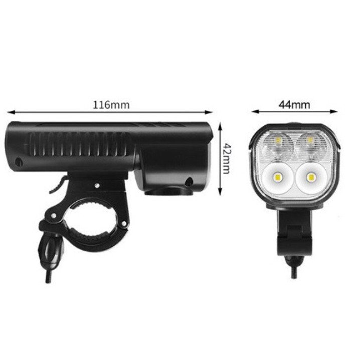Велофара з сигналом FY-336/2000-4T6 на акумуляторі з функцією повербанку, Велоліхтар з водозахистом із зарядкою