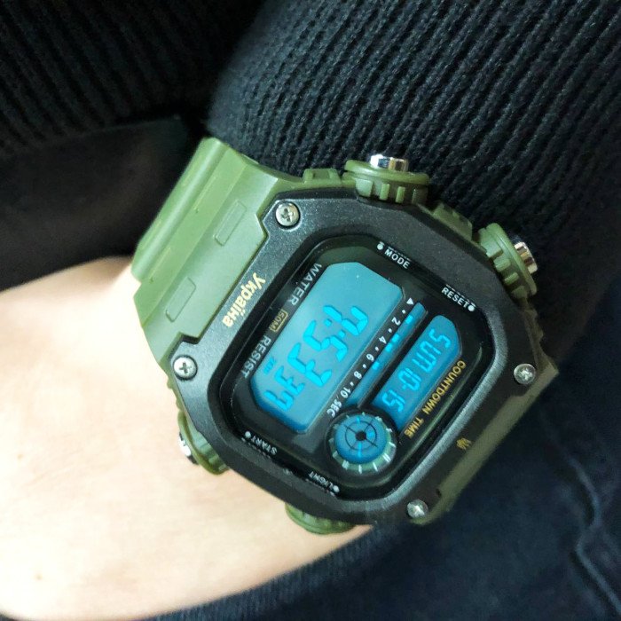 Годинник наручний чоловічий SKMEI 6212/2126AG, Годинник наручний електронний тактичний, Водостійкий годинник